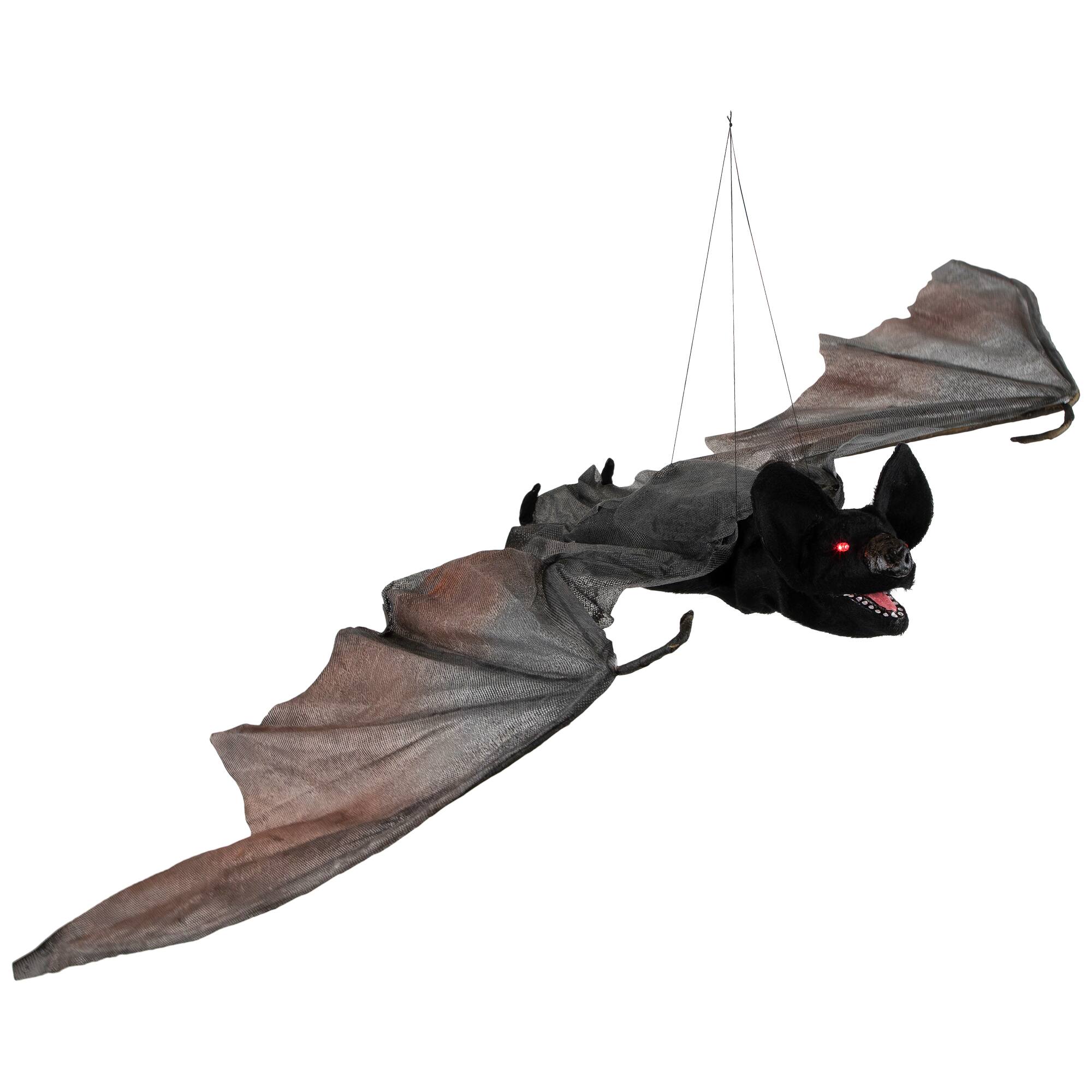LED Lighted and Animated Halloween Bat with Moving Wings - 48"